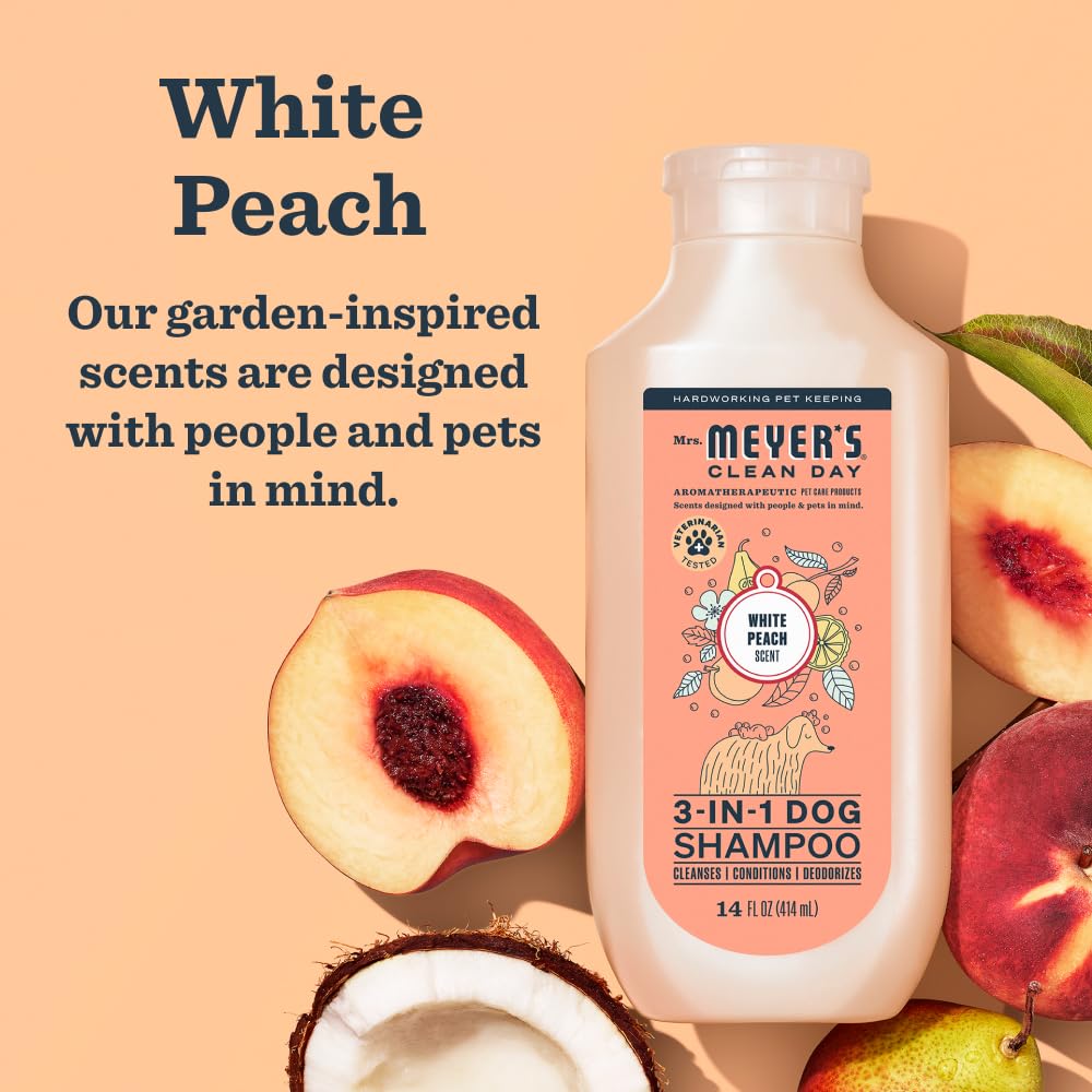 Foto 2 | Champú Para Perros Mrs. Meyer's Clean Day 3 En 1 White Peach 414 Ml - Venta Internacional.