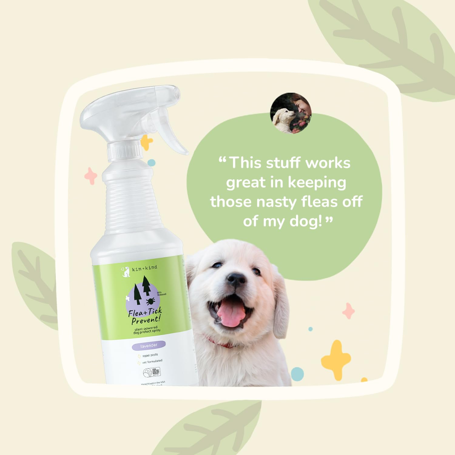 Foto 6 pulgar | Spray Protector Contra Pulgas Y Garrapatas Kin+kind Lavanda 946 Ml - Venta Internacional.