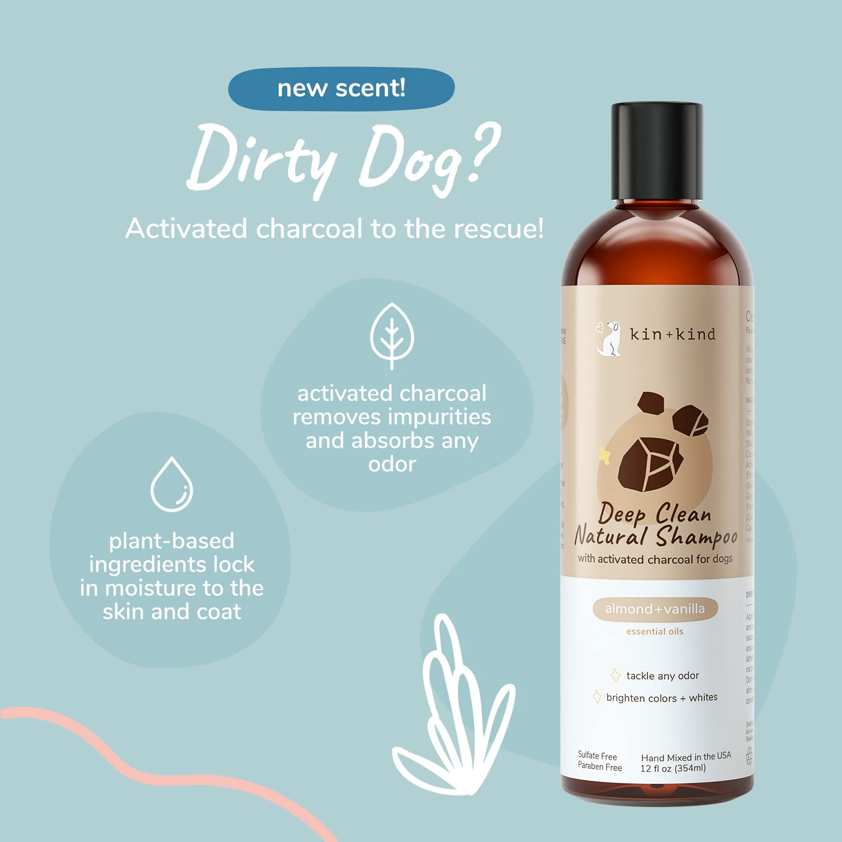Foto 4 pulgar | Champú Para Perros Kin+kind Deep Clean Con Carbón Activado 355 Ml - Venta Internacional.