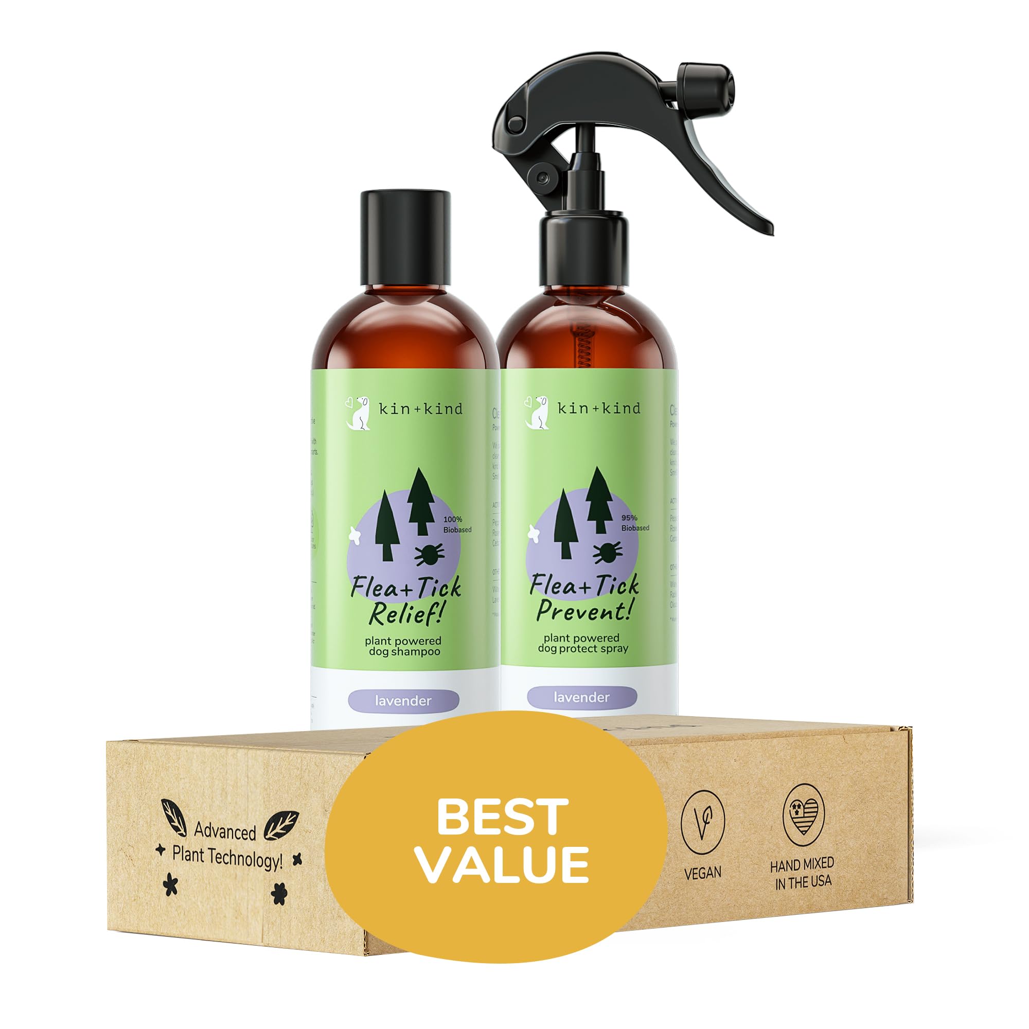 Foto 1 | Set De Champú Y Spray Antipulgas Y Garrapatas Kin+kind Para Perros - Venta Internacional.