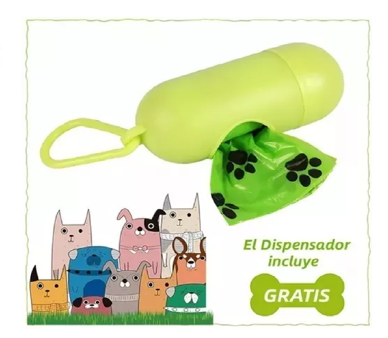 Foto 5 pulgar | Bolsas Biodegradables para Popo de Perro con Dispensador L Verde 300 Piezas