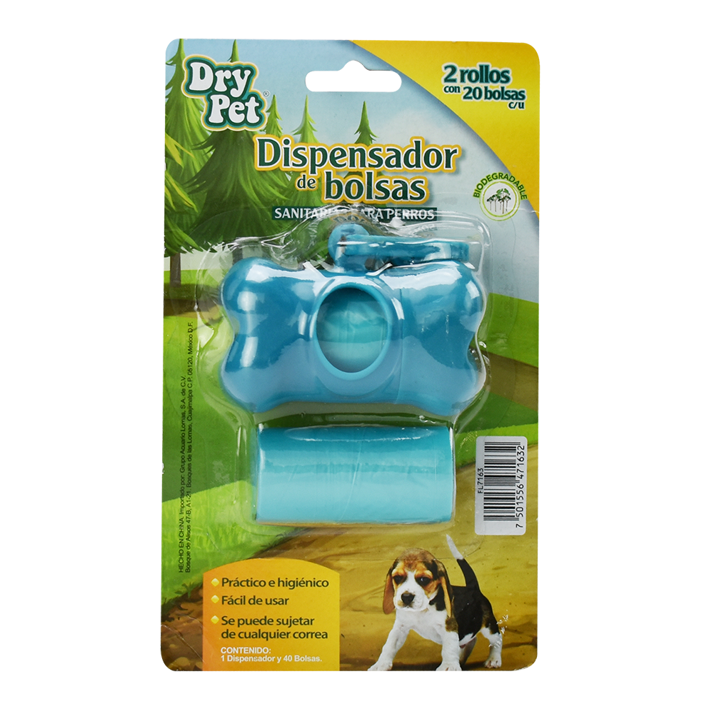 Foto 4 pulgar | Dispensador de Bolsas Desechables Dry Pet para Mascotas 40 Bolsas