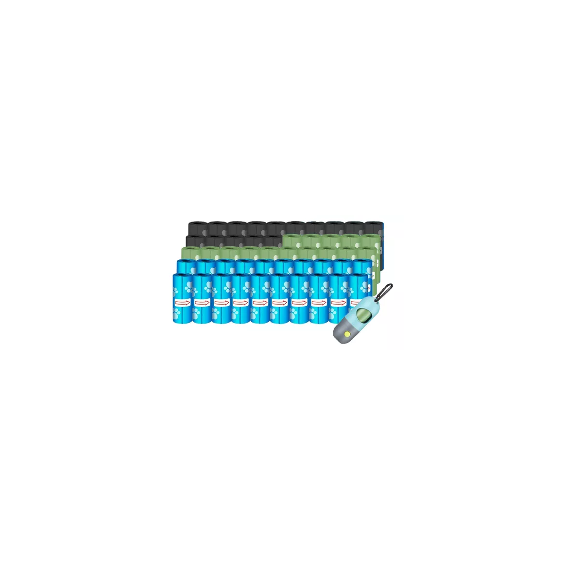 Kit 750 Bolsas para Heces y Dispensador Led  Eo Safe Imports Esi-9835 Multicolor