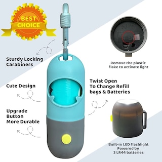 Foto 2 | Soporte Para Bolsas Para Excrementos De Perro Con Linterna Led Y 15 Bolsas Para Excrementos, Jieyou - Venta Internacio