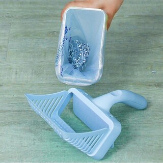 Foto 2 | Pala Portátil Para Recoger Arena Para Gatos Con 15 Bolsas De Basura, Color Azul - Venta Internacional.