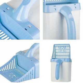 Foto 3 | Pala Portátil Para Recoger Arena Para Gatos Con 15 Bolsas De Basura, Color Azul - Venta Internacional.