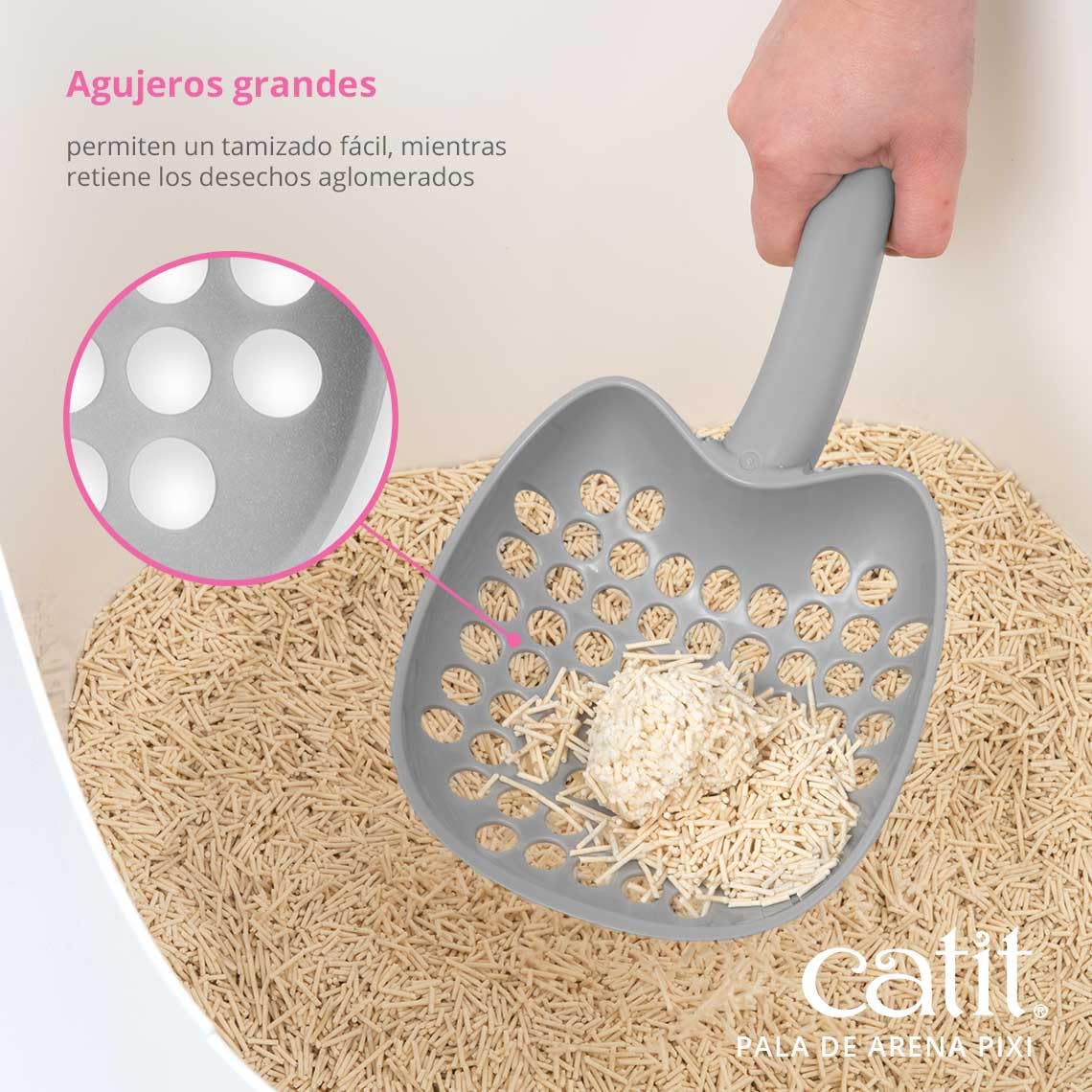 Foto 4 pulgar | Cuchara Para Basura Catit Pixi Gris Con Superficie Ancha Y Gancho - Venta Internacional.