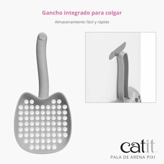 Foto 4 | Cuchara Para Basura Catit Pixi Gris Con Superficie Ancha Y Gancho - Venta Internacional.