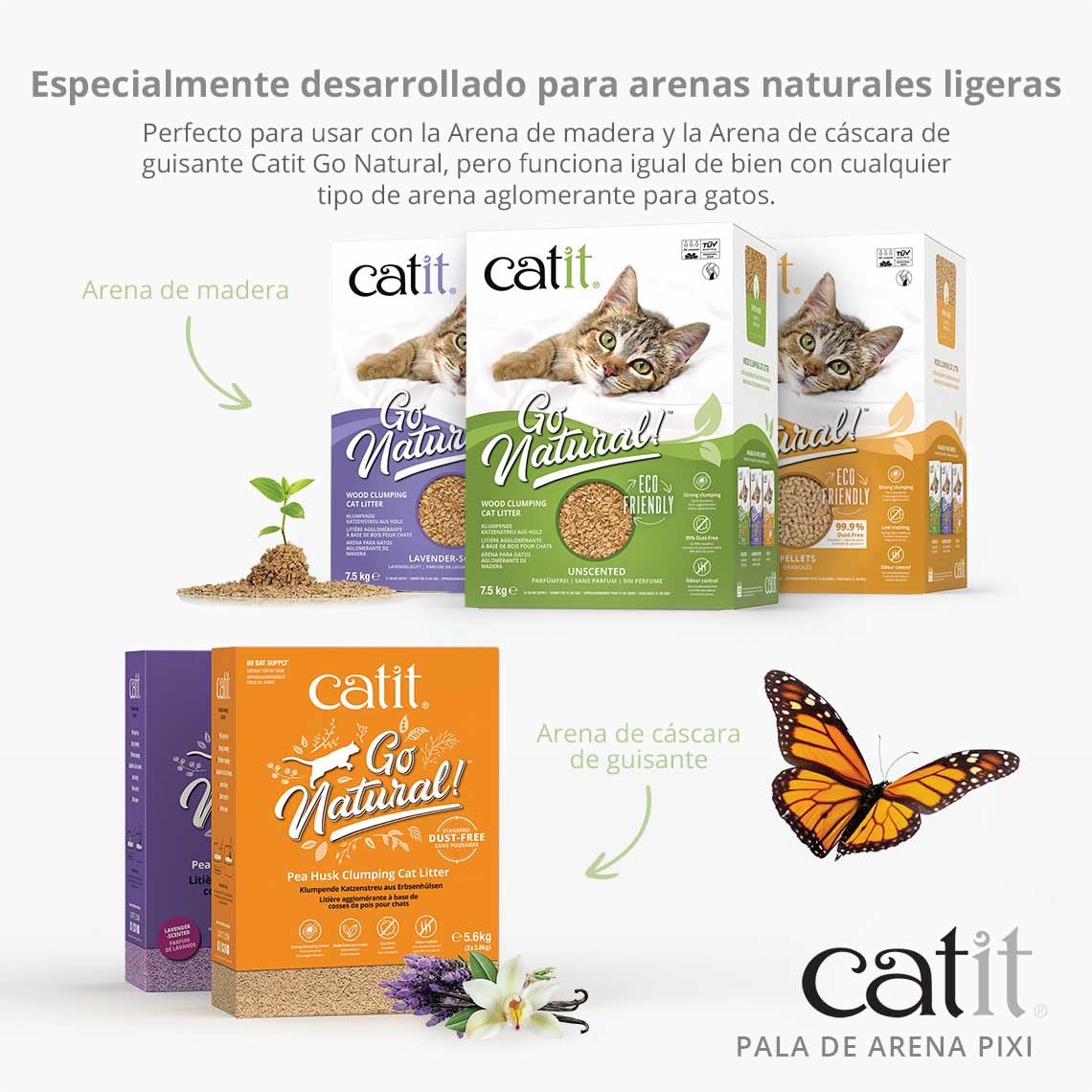 Foto 5 | Cuchara Para Basura Catit Pixi Gris Con Superficie Ancha Y Gancho - Venta Internacional.