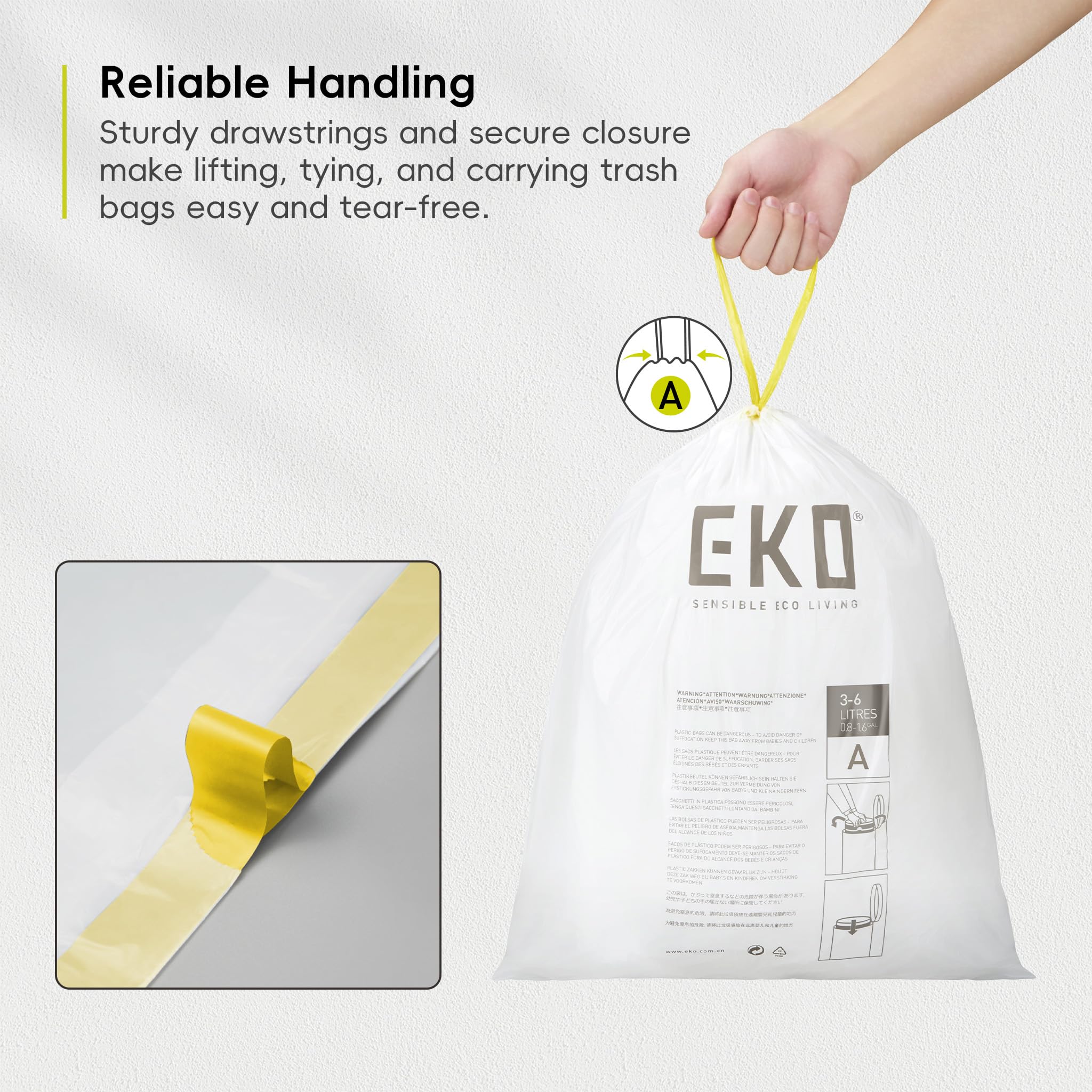 Foto 4 pulgar | Bolsa De Basura Eko Eko Easy-dispense, Rollo De 80 Unidades, Extra Fuerte, De 3 A 6 Litros - Venta Internacional.