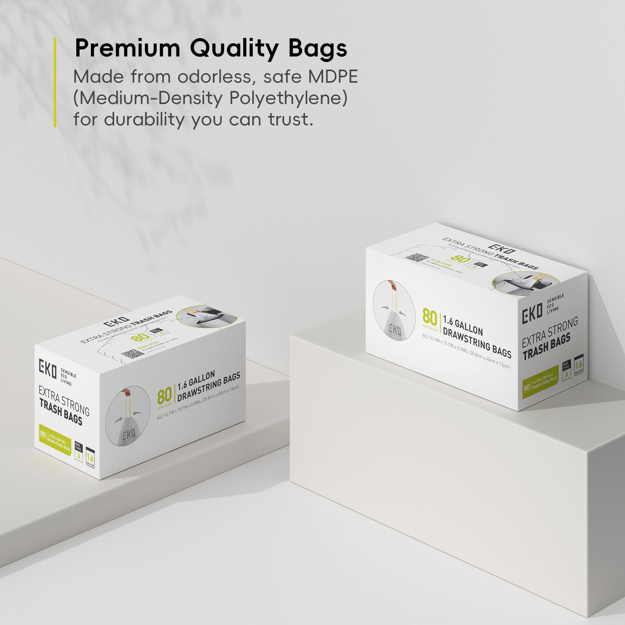 Foto 6 | Bolsa De Basura Eko Eko Easy-dispense, Rollo De 80 Unidades, Extra Fuerte, De 3 A 6 Litros - Venta Internacional.