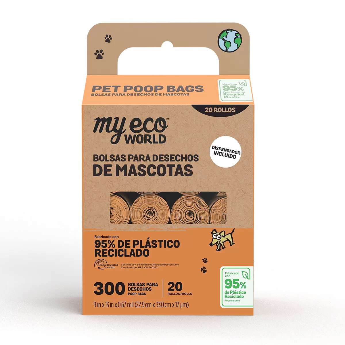 Foto 1 | Bolsas De Desechos Para Mascotas my eco world 300pz
