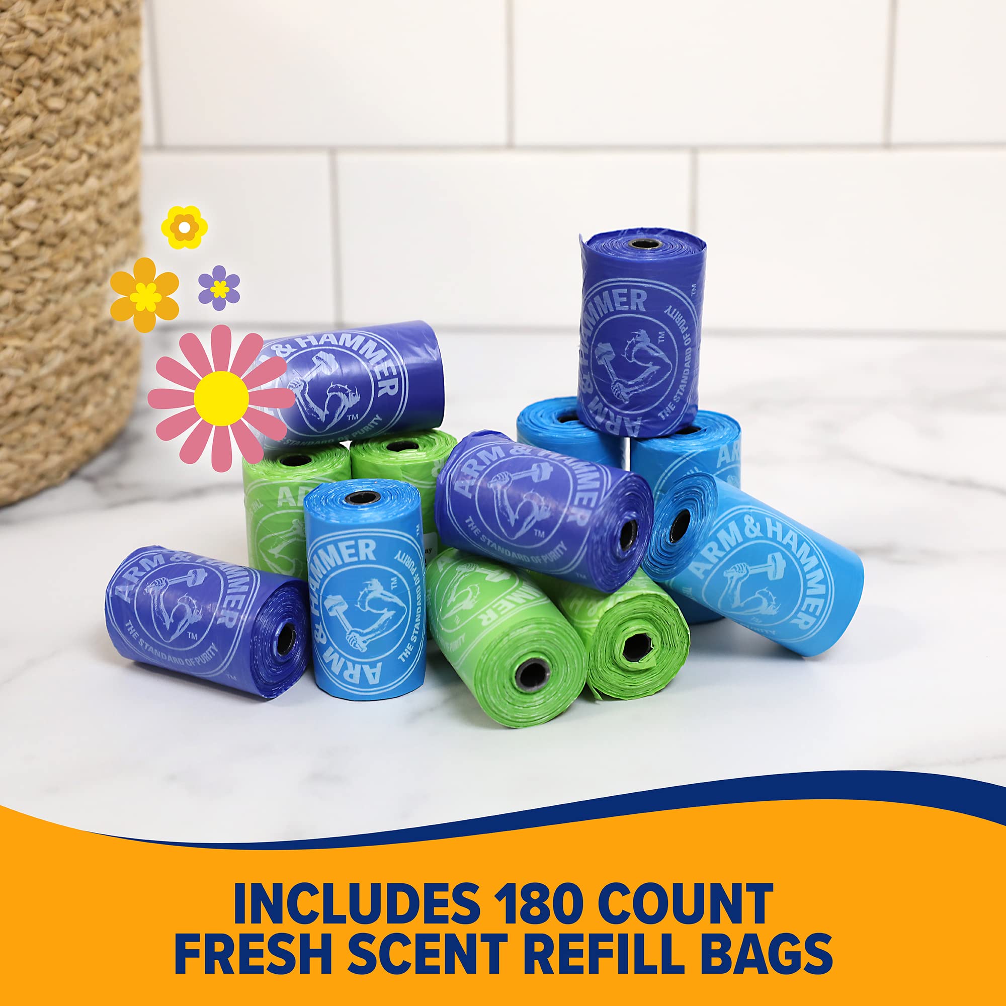 Foto 3 pulgar | Bolsas De Basura Arm & Hammer Easy-tear Con Bicarbonato De Sodio 180 Unidades - Venta Internacional.