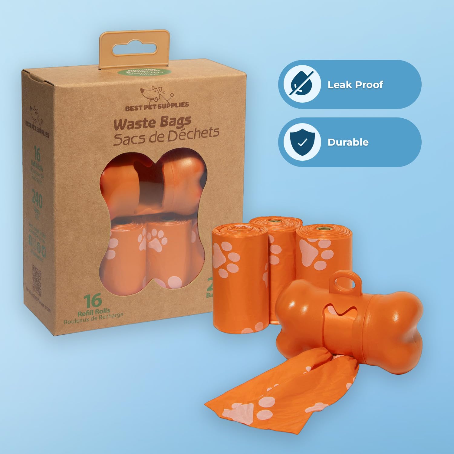 Foto 4 pulgar | Bolsas Para Excrementos De Perro Best Pet Supplies (240 Bolsas), Color Naranja - Venta Internacional.