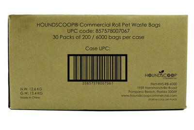 Foto 5 | Bolsas Para Basura Para Mascotas Houndscoop , Caja De 6000 (30 Rollos De 200 Bolsas) - Venta Internacional.