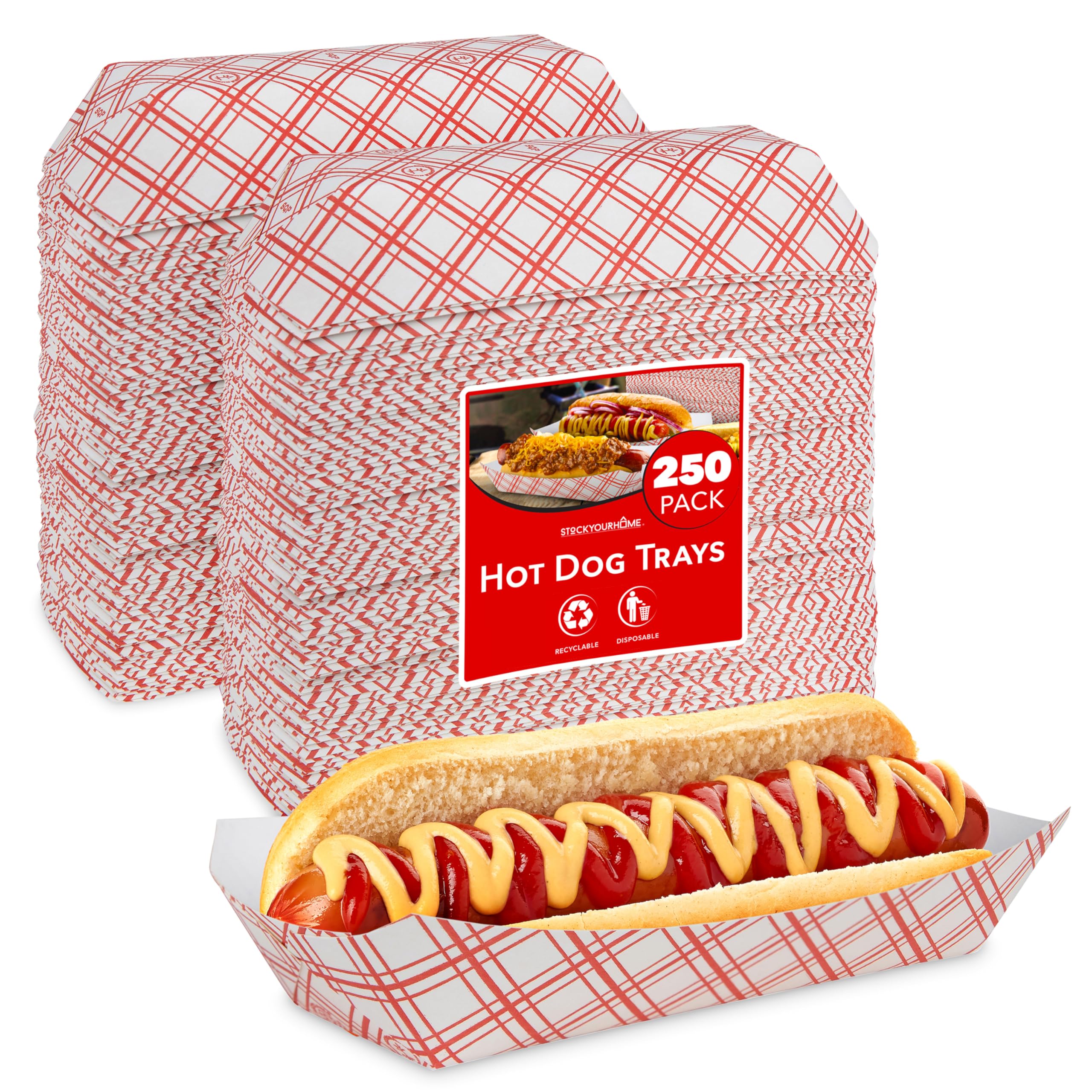 Foto 1 | Bandejas Para Salchichas Stock Your Home Checkered, Paquete De 250 - Venta Internacional.