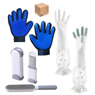 Foto 1 | Removedor De Pelo Mascotas Guante(4pcs)+cepillo Quita Pelusa Eo Safe Imports Esi-20244 Blanco