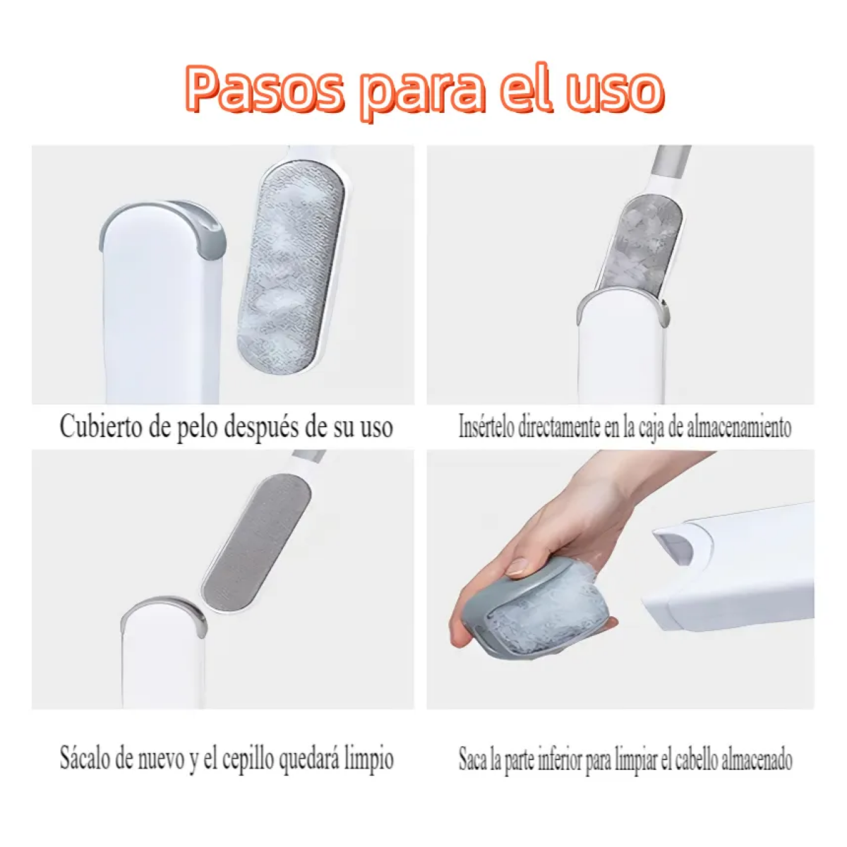 Foto 3 pulgar | Removedor De Pelo Mascotas Guante(4pcs)+cepillo Quita Pelusa Eo Safe Imports Esi-20244 Blanco