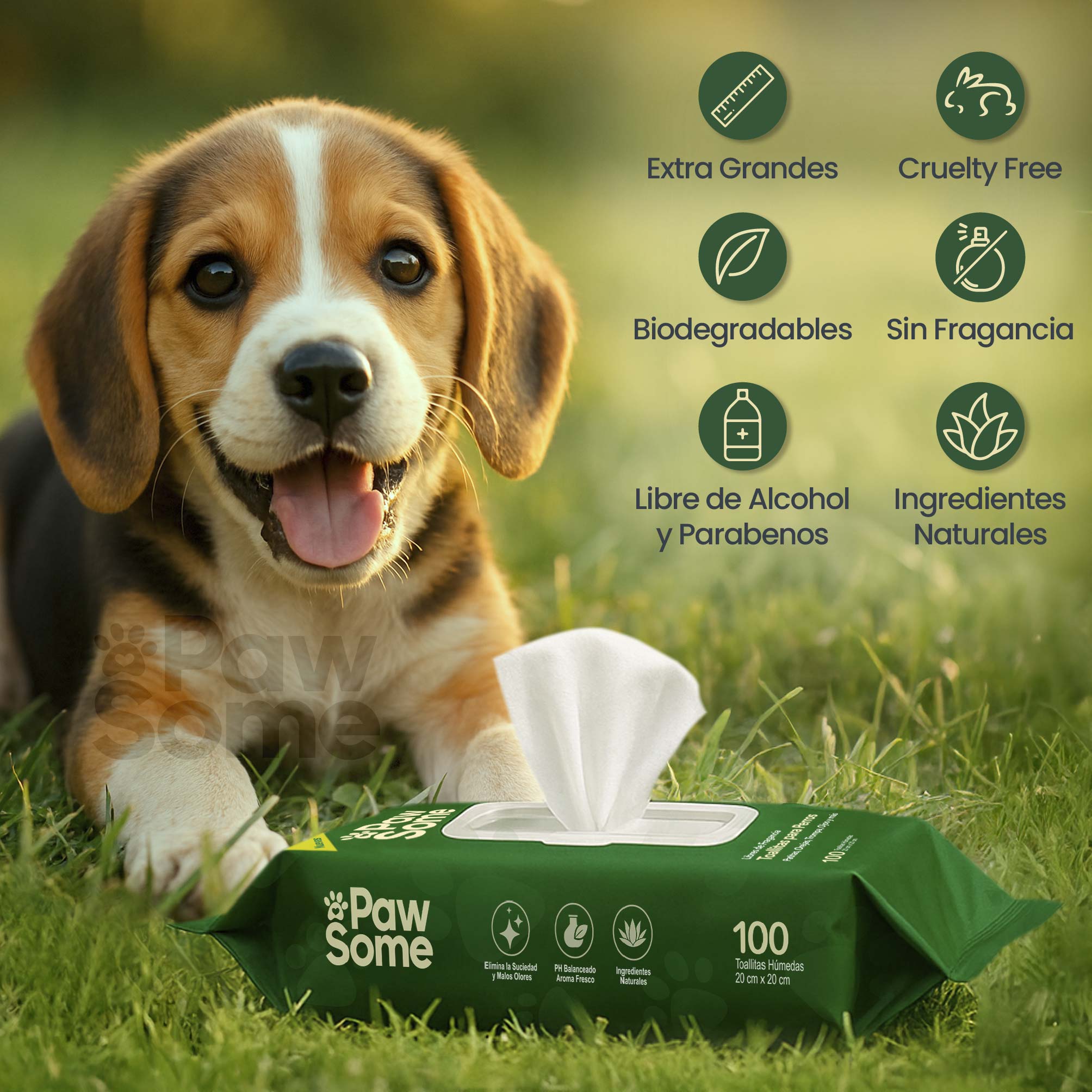 Foto 5 pulgar | Magmalife Toallitas Húmedas Biodegradables Para Perros  100% Suaves Con Textura Para Mejor Limpieza