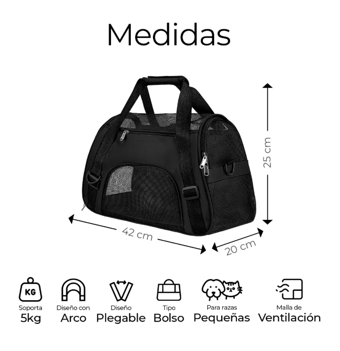 Foto 2 | Mochila Transportadora Para Mascotas Chicas Color Negro