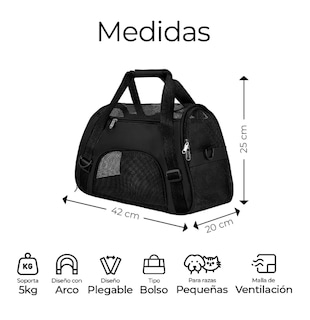 Foto 2 | Mochila Transportadora Para Mascotas Chicas Color Negro