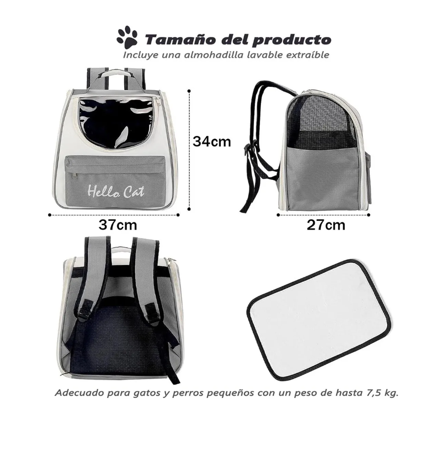 Foto 5 pulgar | Mochila Back Pack Transportadora Gato Perro Mascota Pequeña