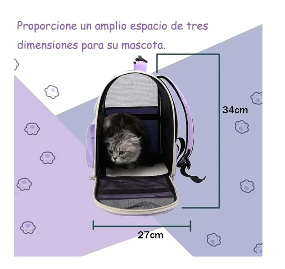 Foto 5 pulgar | Mochila Back Pack Transportadora Gato Perro Mascota Pequeña