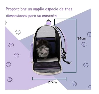 Foto 4 | Mochila Back Pack Transportadora Gato Perro Mascota Pequeña
