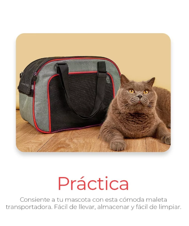 Foto 4 pulgar | Mochila Transportadora Para Perro Y Gato Portátil Plegable Color Rojo