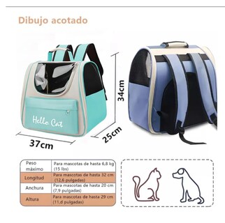 Foto 4 | Mochila Transportadora Bolsa Mascota Perro Gato Viaje Chica