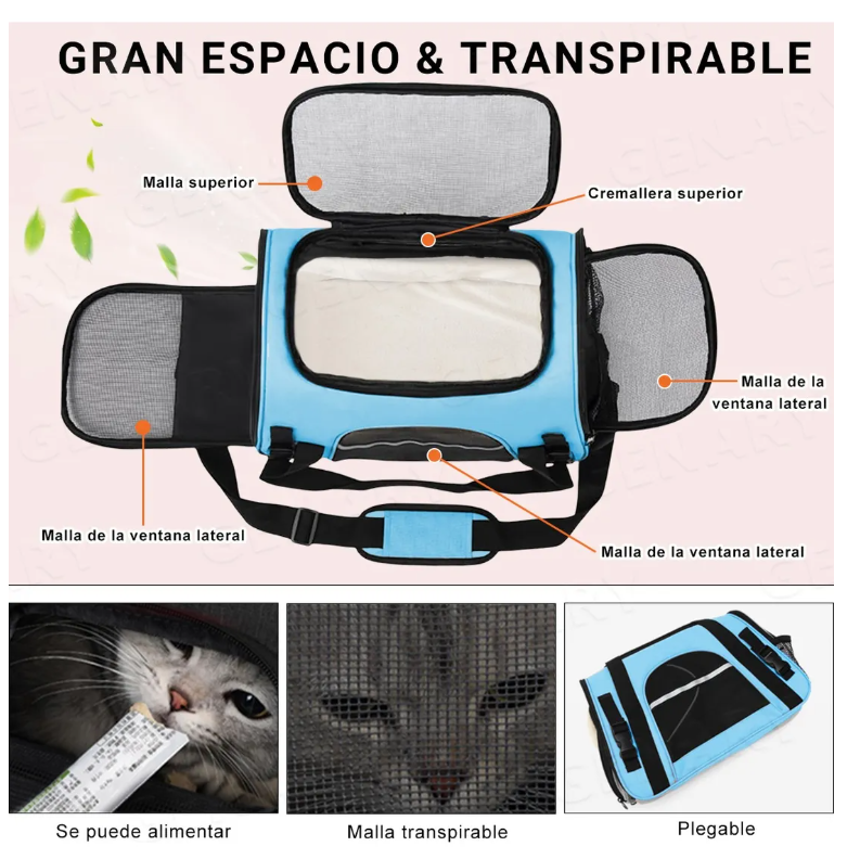 Foto 3 pulgar | Mochila Transportadora Con Perro Gato Transpirable Ajustable