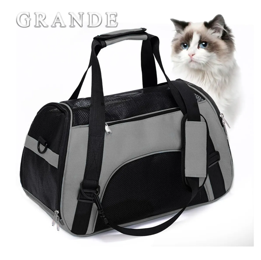 Foto 3 pulgar | Transportadora Para Perro Gatos Viaje Mascota Bolsa Portátil Modelogris Oscuro