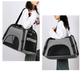 Foto 4 | Transportadora Para Perro Gatos Viaje Mascota Bolsa Portátil Modelogris Oscuro