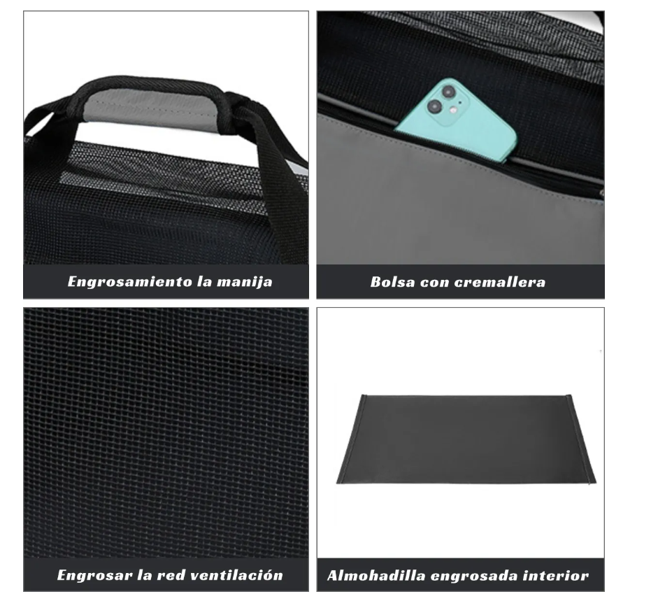 Foto 7 pulgar | Transportadora Para Perro Gatos Viaje Mascota Bolsa Portátil Modelogris Oscuro