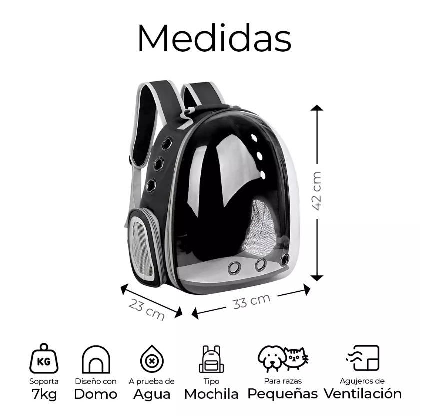 Foto 2 | Mochila Back Pack Transportadora Gato Perro Mascota Pequeña