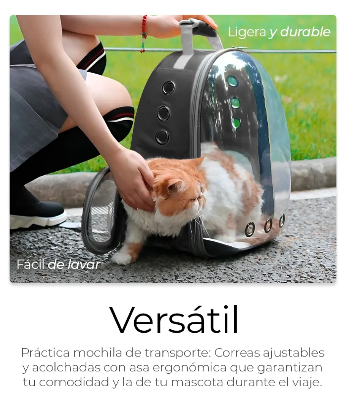 Foto 6 | Mochila Back Pack Transportadora Gato Perro Mascota Pequeña