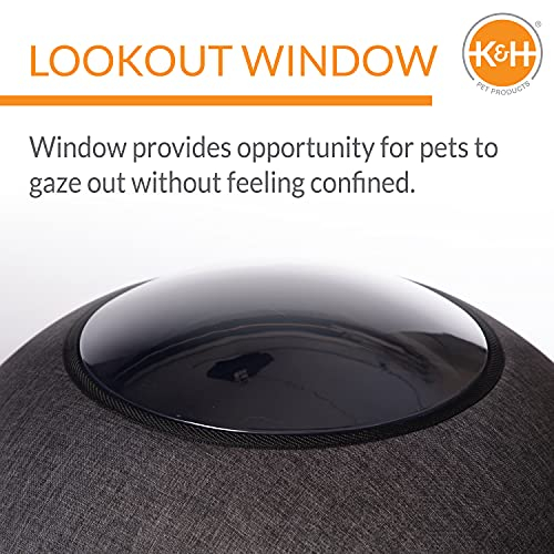 Foto 4 pulgar | Cama Térmica Para Gatos K&h Thermo Lookout Grey 22 Con Calefactor Y Ventana - Venta Internacional.
