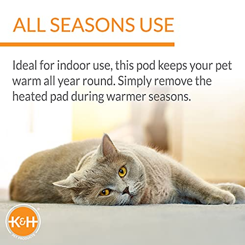 Foto 4 | Cama Térmica Para Gatos K&h Thermo Lookout Grey 22 Con Calefactor Y Ventana - Venta Internacional.