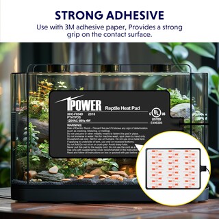 Foto 4 | Alfombrilla Térmica Ipower De 4 W Con Forma De Reptil, 10 X 18 Cm, Con Termómetro Para Terrario - Venta Internacional.