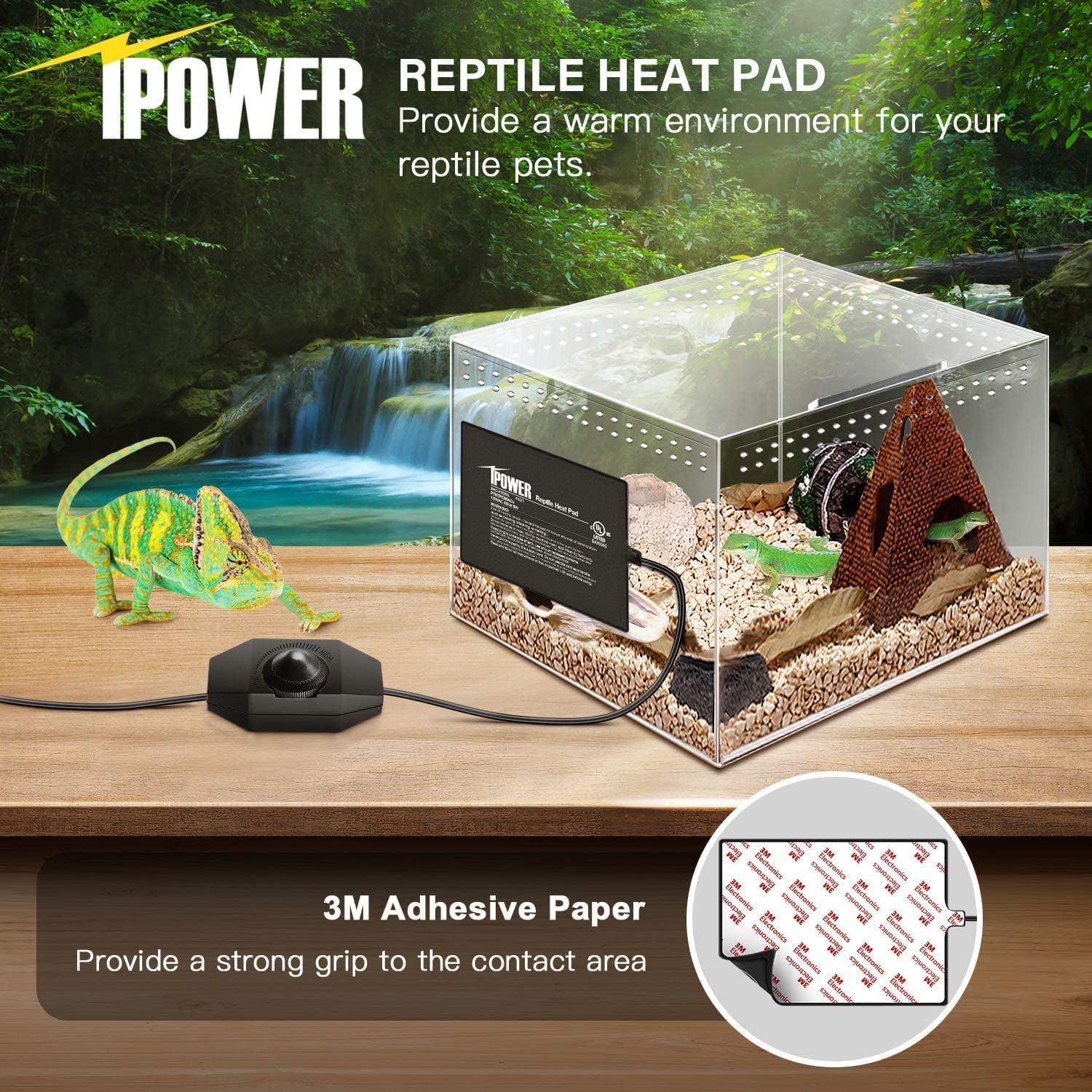 Foto 3 pulgar | Alfombrilla Térmica Para Reptiles Ipower De 6 X 8 Pulgadas Con Controlador De Temperatura - Venta Internacional.