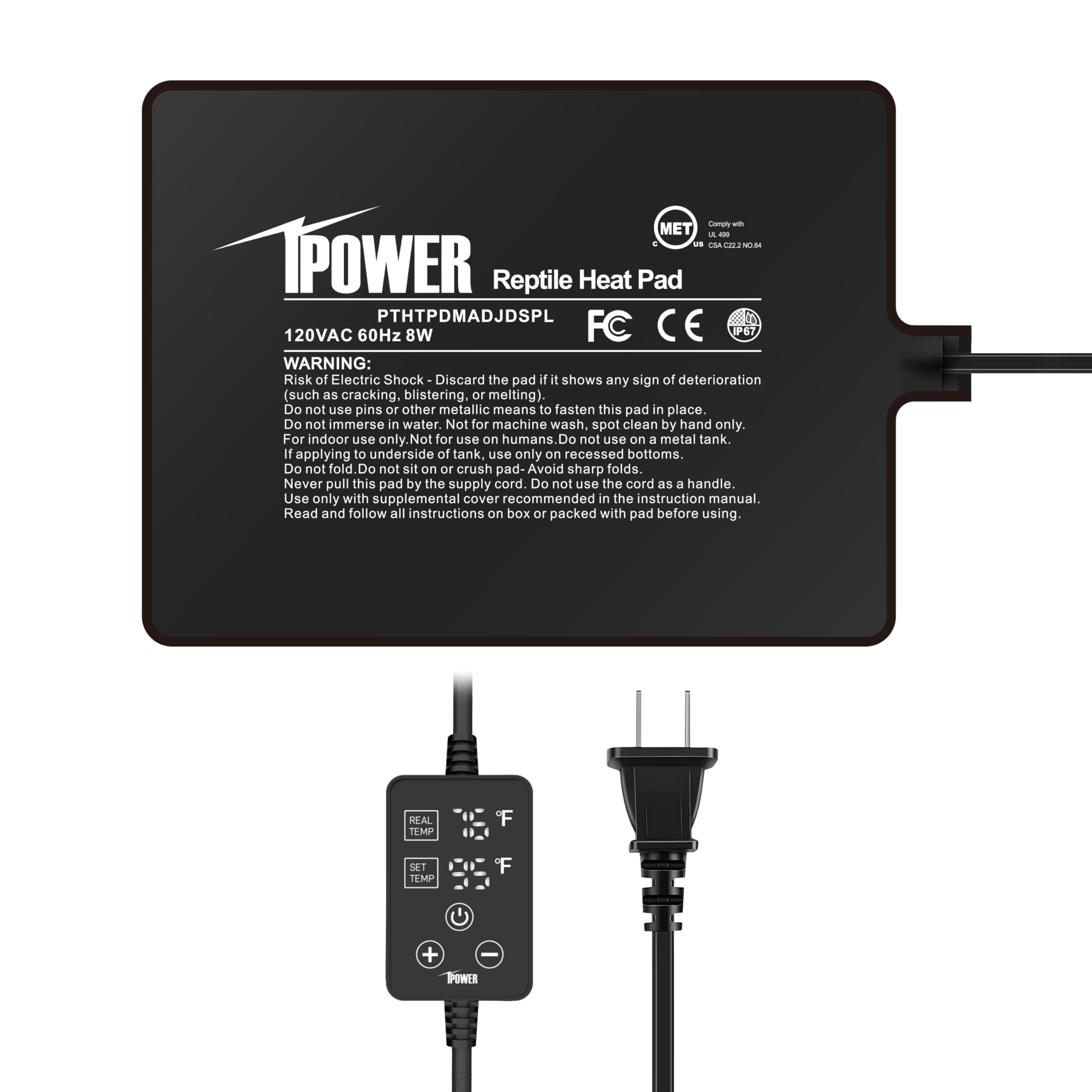 Foto 2 pulgar | Almohadilla Térmica Ipower 15 X 20 Cm 8 W Con Termostato Ajustable - Venta Internacional.