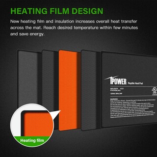 Foto 6 | Alfombrilla Calefactora Ipower De 20 X 45 Cm, 24 W Con Controlador De Temperatura, Paquete De 2 - Venta Internacional.