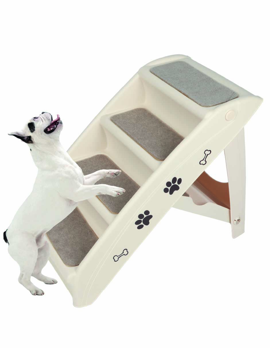 Escalera 4 Pasos Para Perro Poli Pets Color - Gris