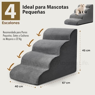 Foto 5 | Magma Life Escalera Para Perros Con 4 Escalones De Espuma Suave Y Antideslizantes, Diseño Cómodo