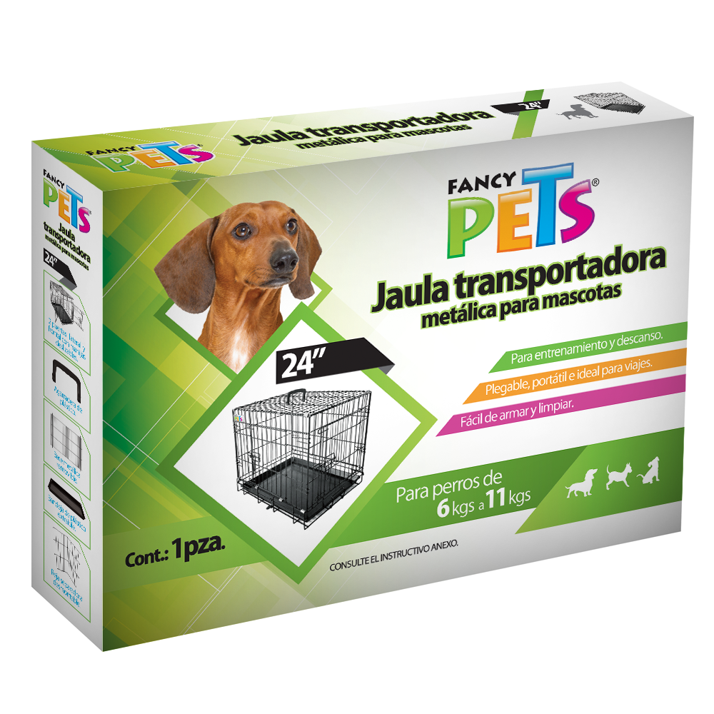 Foto 5 pulgar | Jaula Metálica Fancy Pets FL8291 para Perro de 6 a 11 Kilos Tamaño Mediana 24 Pulgadas