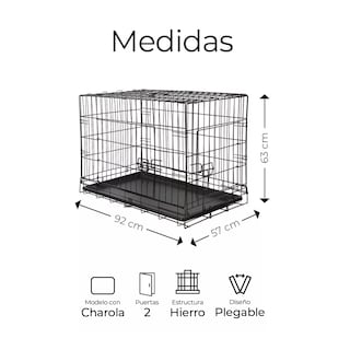 Foto 2 | Jaula Plegable Grande Con Charola 2 Puertas Eo Safe Imports Esi-15060 Negro