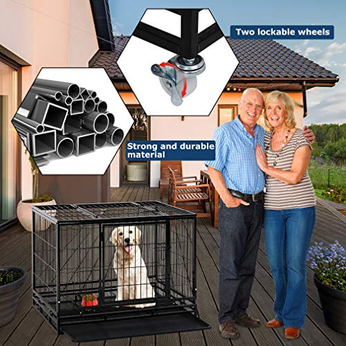 Foto 4 pulgar | Jaula Para Perros Bestpet Heavy Duty Para Perros Grandes De 36 Pulgadas - Venta Internacional.