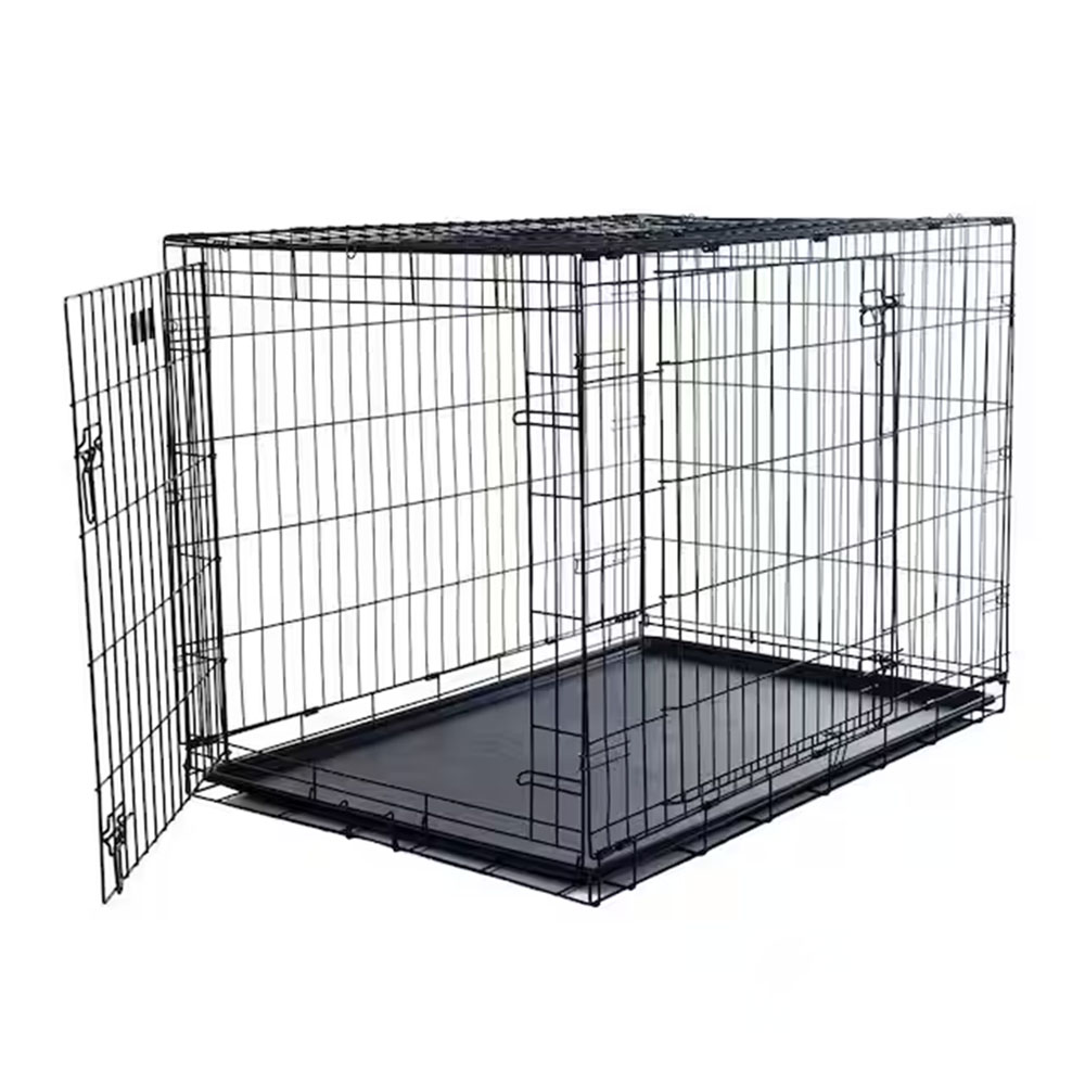 Foto 4 pulgar | Jaula Para Mascotas Plegable Transportadora Grande De Metal Negro 107cm