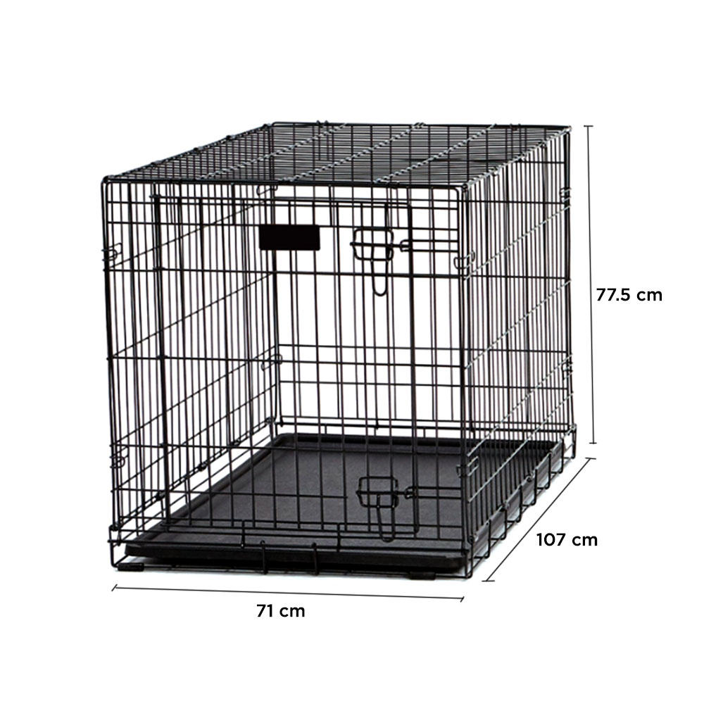 Foto 5 pulgar | Jaula Para Mascotas Plegable Transportadora Grande De Metal Negro 107cm