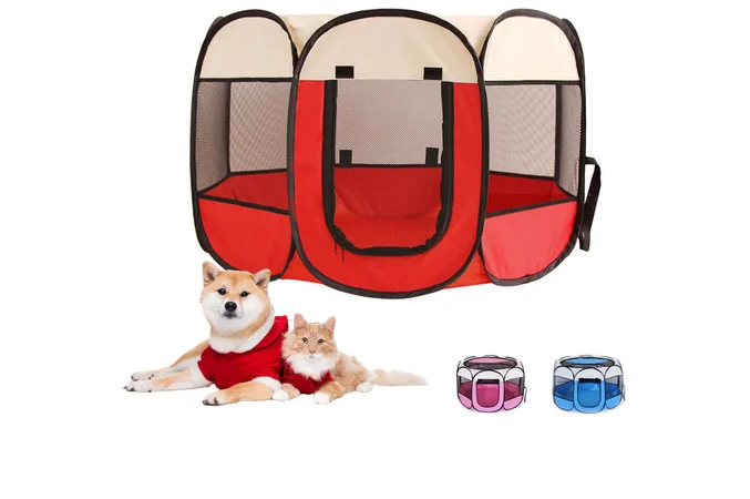 Corral De Lujo Xtellar Para Mascotas: Perros  Gatos Y Conejos - Casa Plegable De 74cm